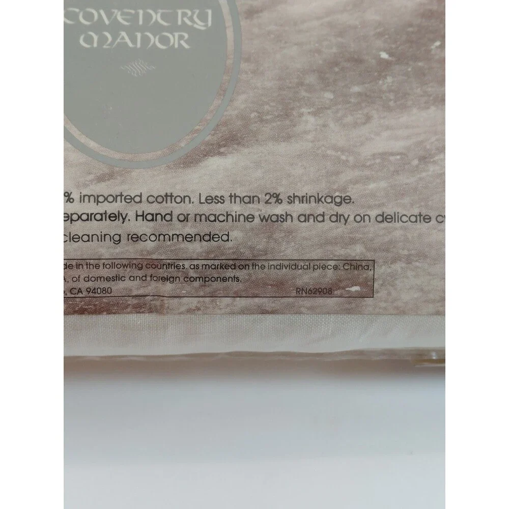 Coventry Manor Twin Comforter Cover 100% Cotton Cream Lace Button Closure 68x86